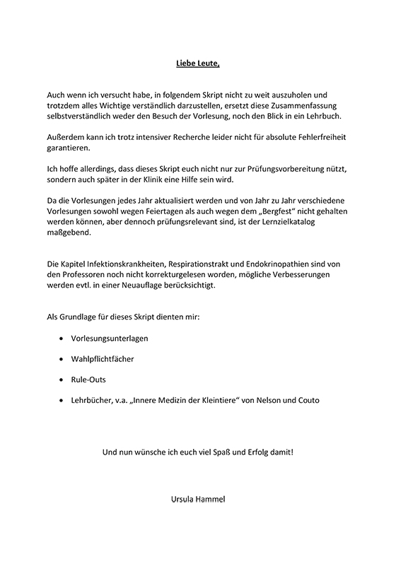 Innere Medizin Kleintier 