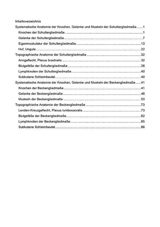 Systematische und topographische Anatomie der Schulter- und Beckengliedmaße 