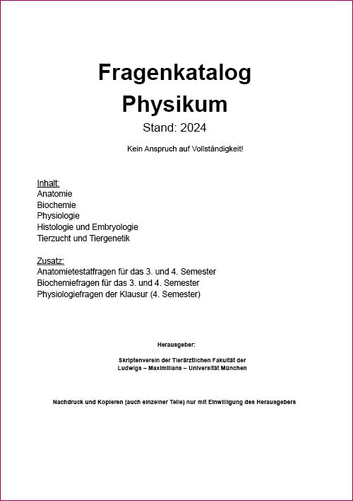 Einzelskripte Fragenkatalog Physikum