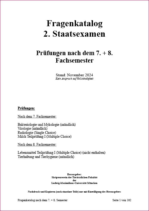 Fragenkatalog 2. Staatsexamen
